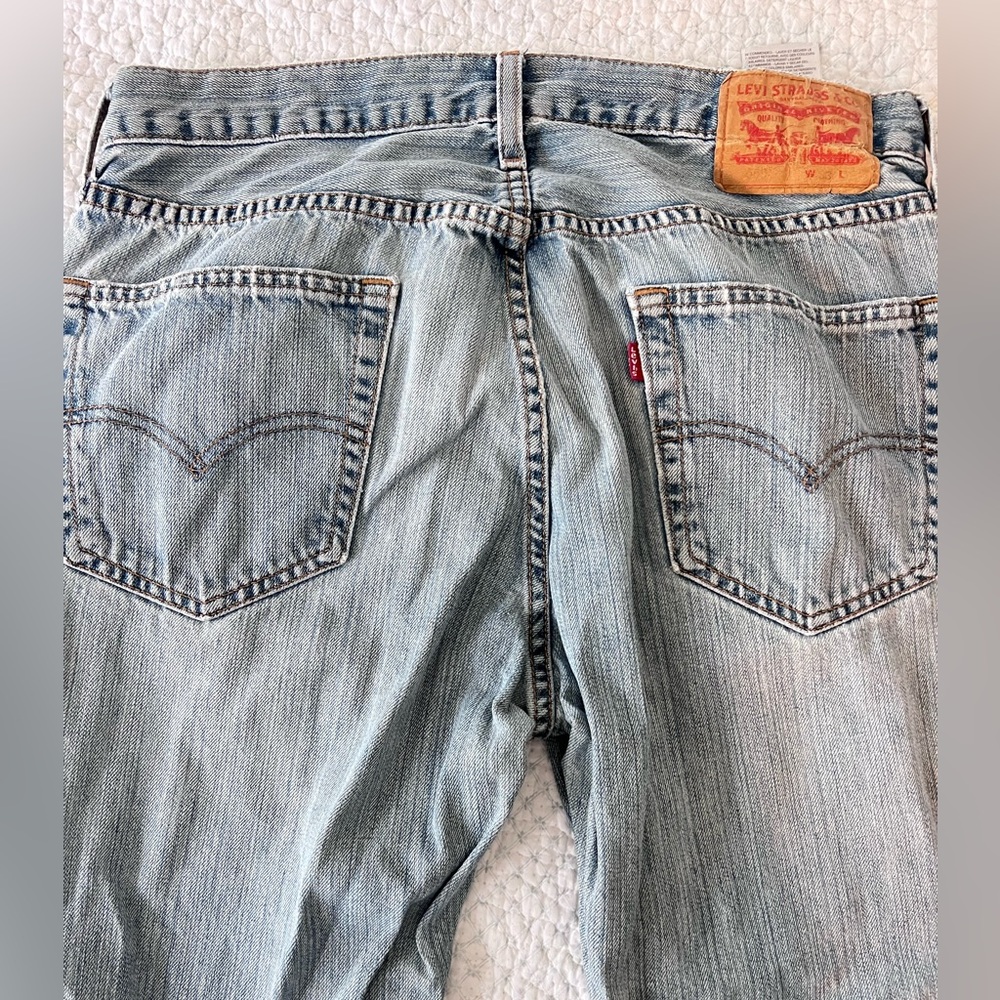 Levis 559 Jeans Mens 33x34 Straight Leg WaterLess Zipper Fly Denim 00559-0733